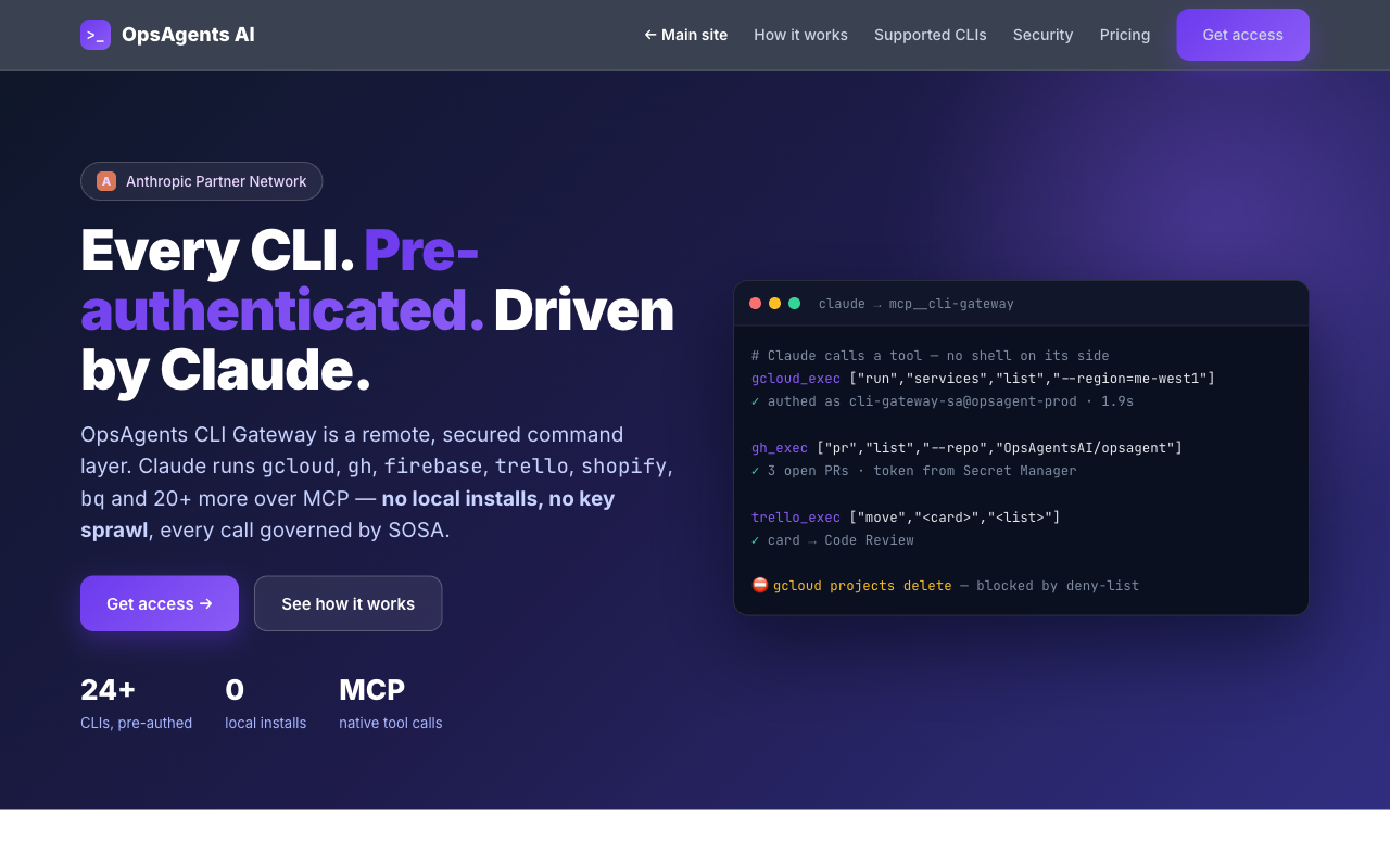 OpsAgents CLI Gateway